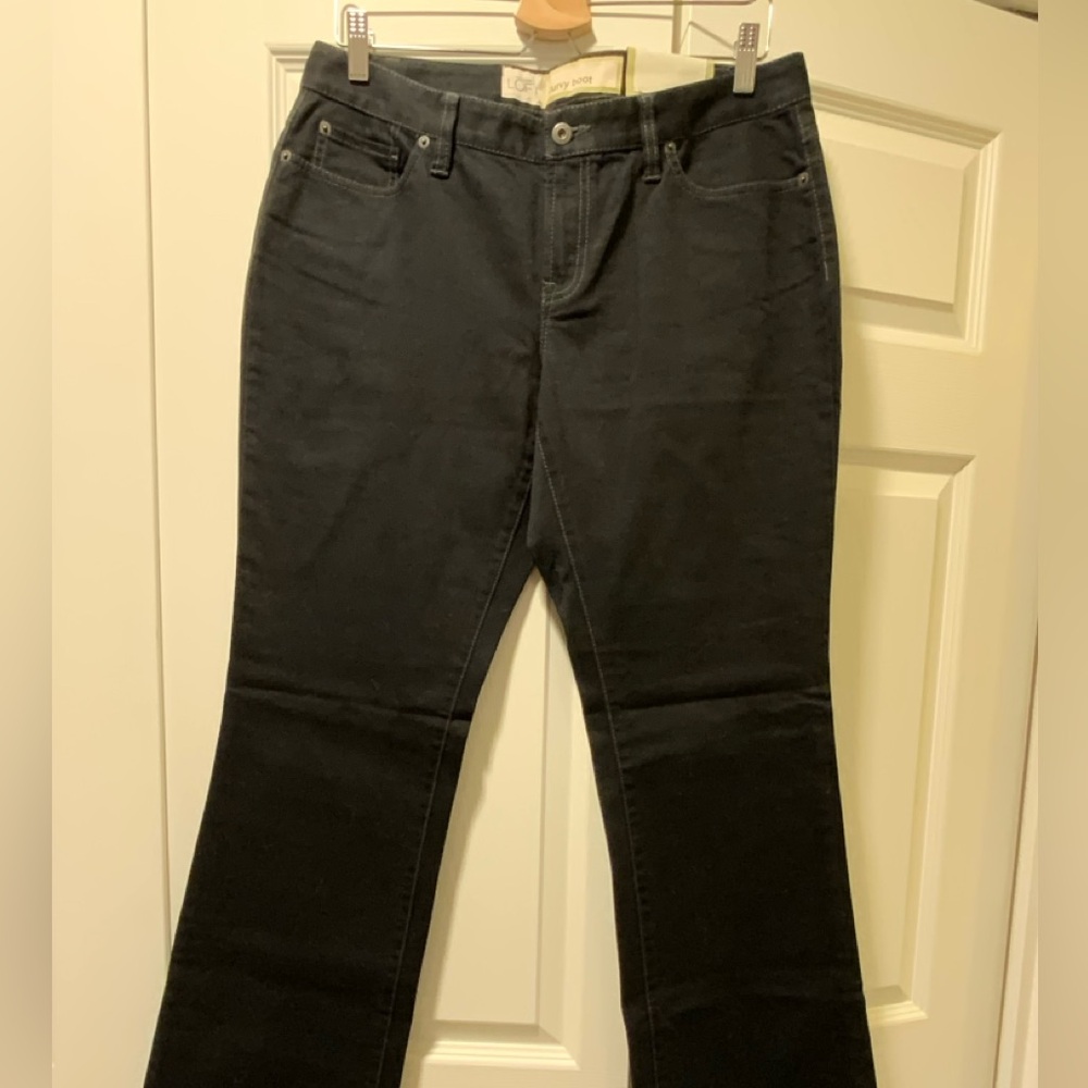 LOFT Women's Black Curvy Boot Cut Jeans